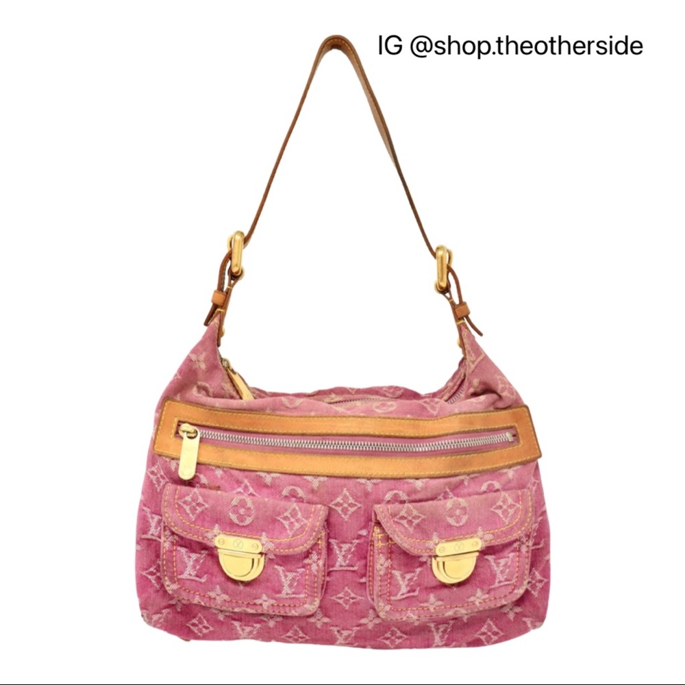 Louis Vuitton Denim Baggy PM in Pink